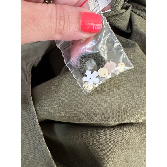 Joie “Hayfa” Military Green Button Front Floral Embellished Shirt size XS - Picture 6 of 13